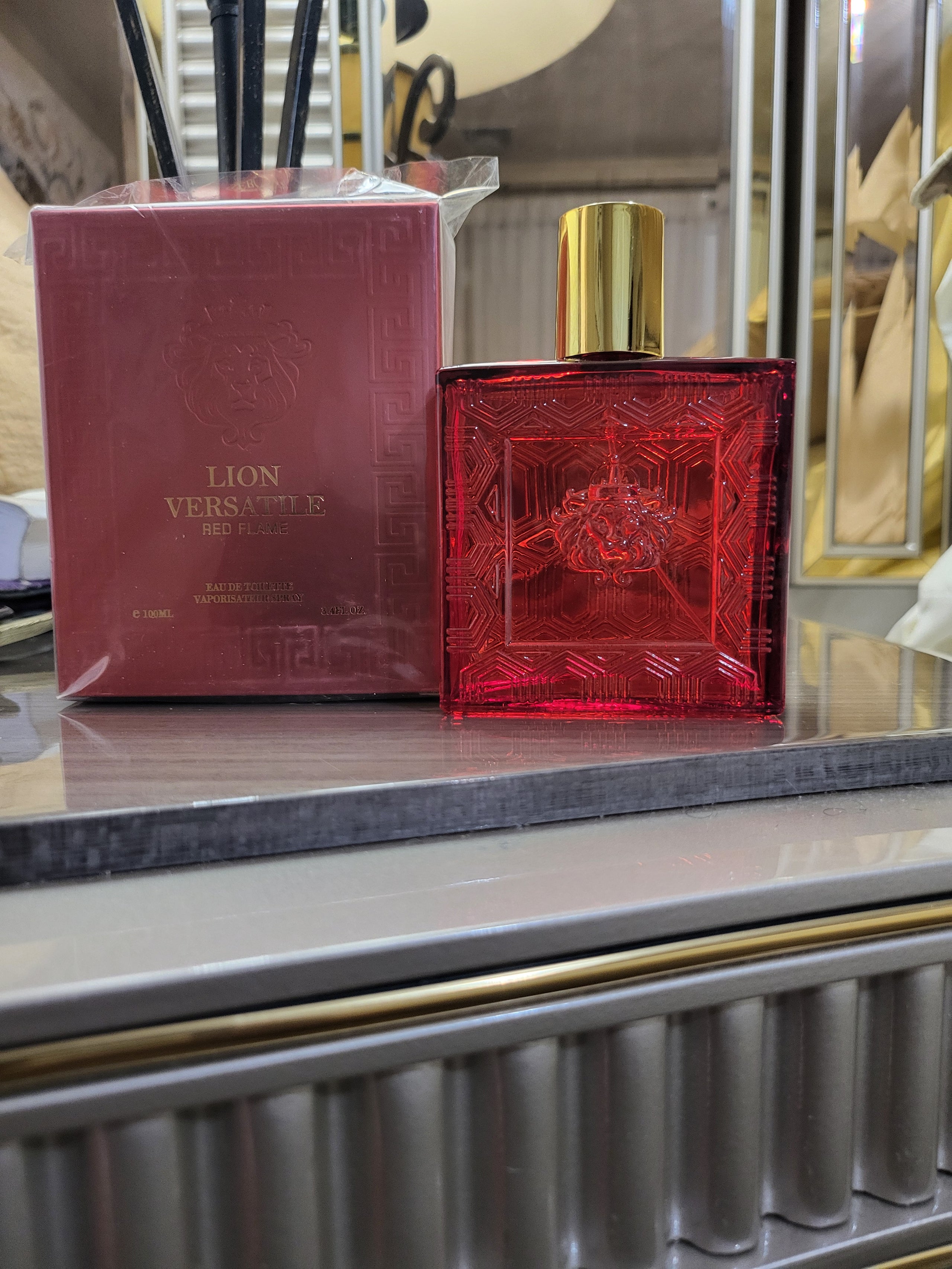 Lion Versatile Red Flame by EBC 3.4oz Eau De Toilette Men  New Sealed Box