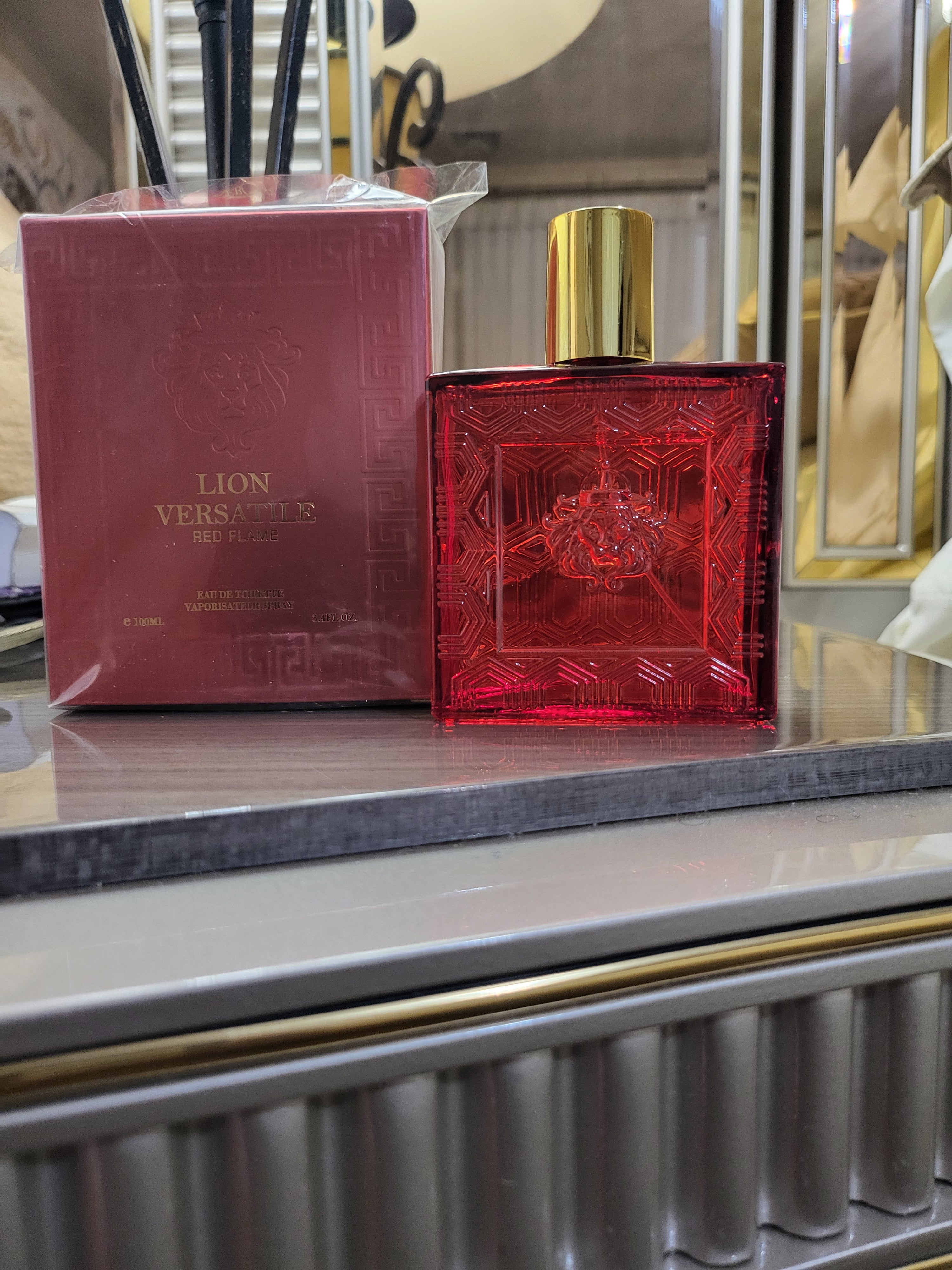 Lion Versatile Red Flame by EBC 3.4oz Eau De Toilette Men  New Sealed Box